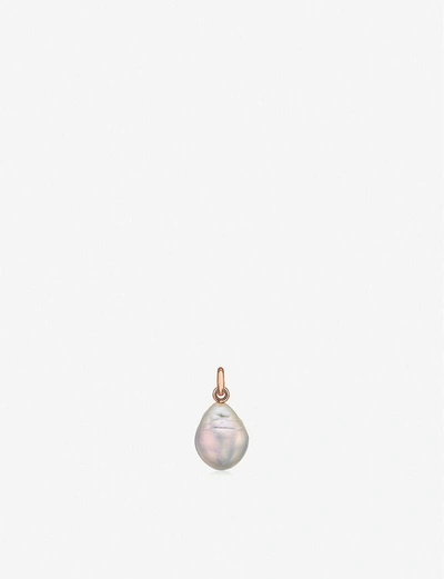 Monica Vinader Nura Rose Gold-plated And Baroque Pearl Pendant In 18ct Rose Gold