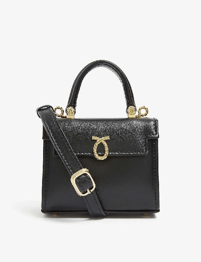 Launer Picollo Mini Leather Top Handle Bag In Black