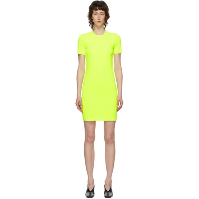Helmut Lang Yellow Essential Mini Dress In Neon Yellow