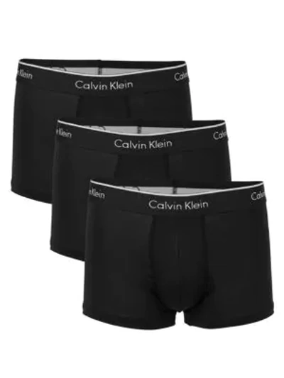 Calvin Klein Microfiber Stretch Boxer Briefs - Pack Of 3 In Void/black/blue Cantrell