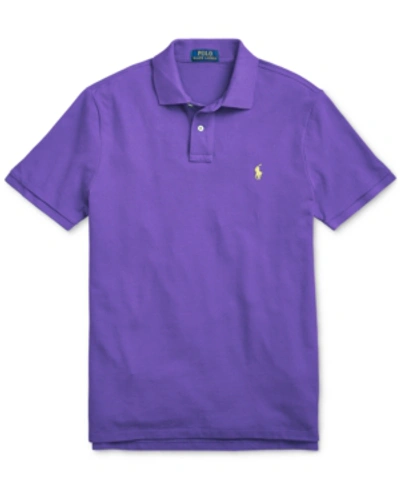 Polo Ralph Lauren Custom Slim Fit Mesh Short Sleeve Polo Shirt In Cabana Purple