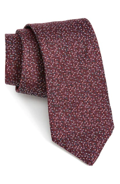 John Varvatos Filmore Mini-dot Silk Classic Tie In Crimson