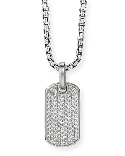 David Yurman The Pavé Collection Sterling Silver & Pavé Diamond Enhancer Tag Pendant