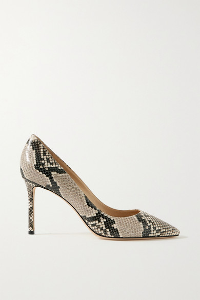 snake embossed pumps