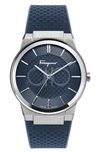 Ferragamo Men's Sapphire Stainless Steel & Rubber Strap Watch In Blue