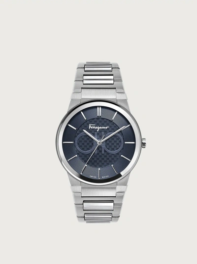 Ferragamo Sapphire Stainless Steel Bracelet Watch In Blue
