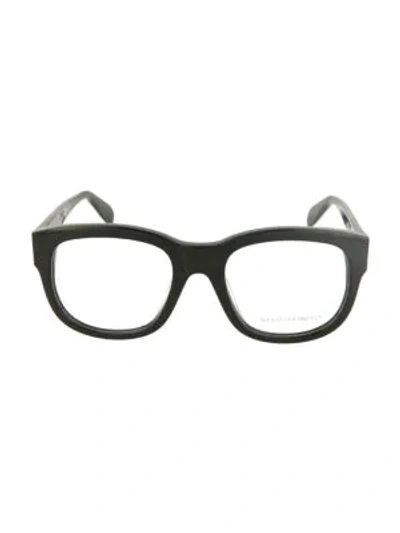 Alexander Mcqueen 54mm Faux Tortoiseshell Optical Glasses In Black