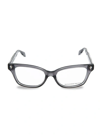Alexander Mcqueen Women's 50mm Square Reading Glasses In Grey