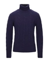 Grey Daniele Alessandrini Turtlenecks In Dark Purple