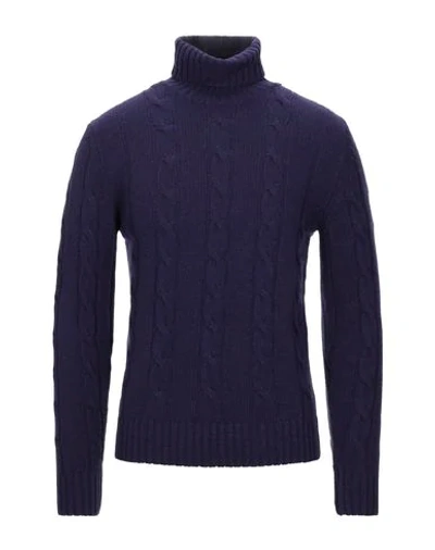 Grey Daniele Alessandrini Turtlenecks In Dark Purple