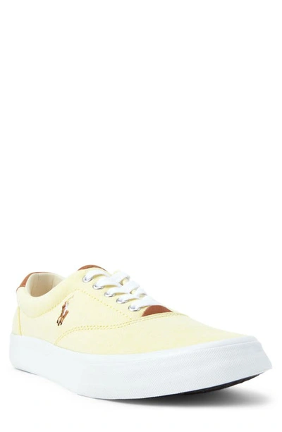 Polo Ralph Lauren Men's Thorton Cotton Oxford Sneakers Men's Shoes In Shirting Yellow