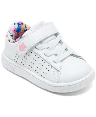K-swiss Kids'  Toddler Girls Court Casper Casual Sneakers From Finish Line In White/floral