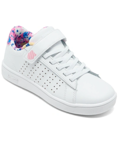 K-swiss Kids'  Little Girls Court Casper Casual Sneakers From Finish Line In White/floral