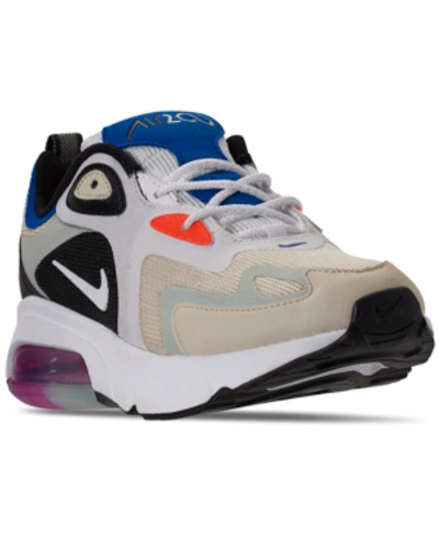 Nike Women's Air Max 200 Running Sneakers From Finish Line In Fossil/white