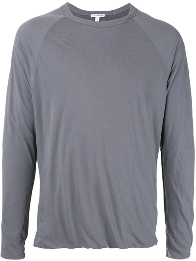 James Perse Twist Detail T-shirt In Grey