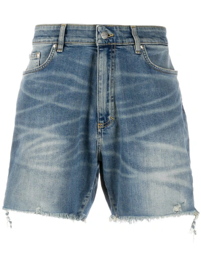 Represent Faded Denim Shorts In Blue