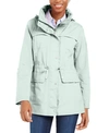 Cole Haan Packable Hooded Water-resistant Anorak Coat In Light Green