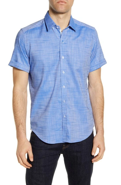 Robert Graham Jackson Regular Fit Short Sleeve Button-up Shirt In Blue