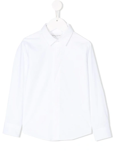 Paolo Pecora Kids Plain Long-sheeved Shirt In White