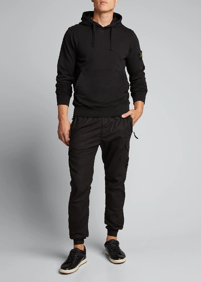 Stone Island Cotton-blend Solid Jogger Pants In Black