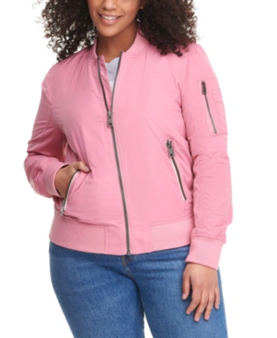 Levi's Trendy Plus Size Melanie Bomber Jacket In Dusty Rose
