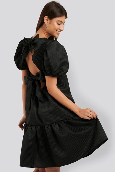 Na-kd Tie Back Structured Dress - Black