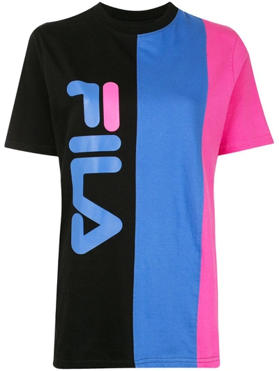 Fila Logo-print Crew Neck T-shirt In Pink
