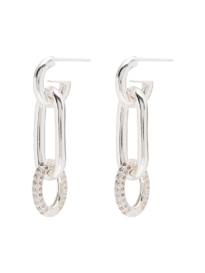 Cornelia Webb Silver-plated Crystal Folded Hoop Earrings