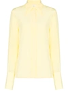 Victoria Beckham Cutaway Collar Shirt In Yellow