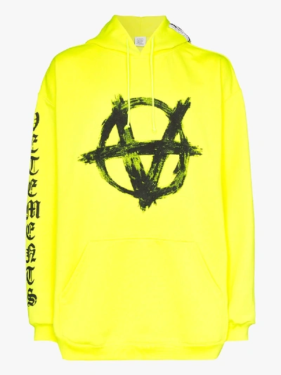 Vetements Anarchy Symbol Hoodie In Yellow