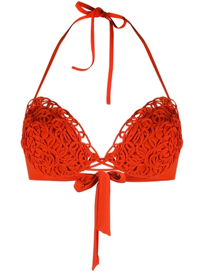 La Perla Soutache Sirens Push-up Bikini Top In Orange