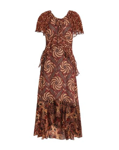 Anna Sui Long Dresses In Brown