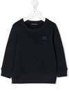 Acne Studios Kids' Mini Fairview Face-motif Sweatshirt In Blue