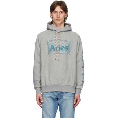 Aries Logo-print Hooded Sweatshirt In Black