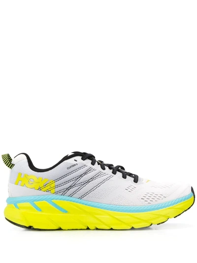 Hoka One One Clifton 6 Embroidered Mesh Running Sneakers In Grey
