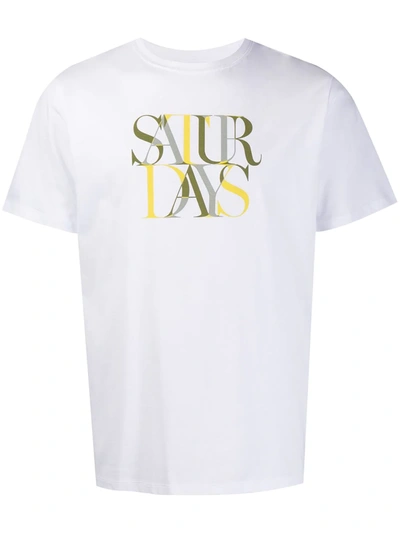 Saturdays Surf Nyc Logo-print Cotton-jersey T-shirt In White