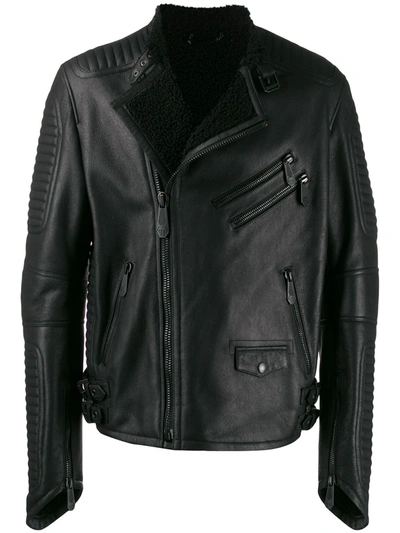 Philipp Plein Space Biker Jacket In Black