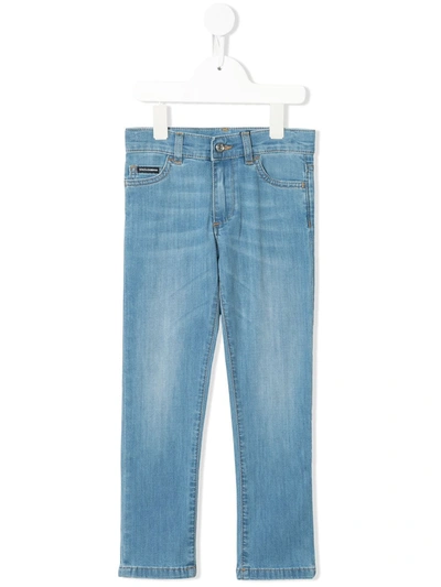 Dolce & Gabbana Kids' Five Pocket Design Denim Trousers In Jeans