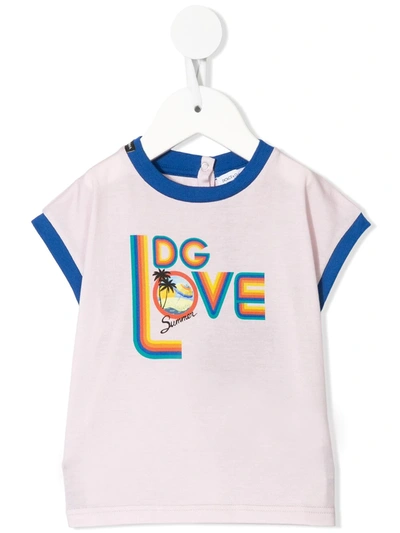 Dolce & Gabbana Babies' Dg Love T-shirt In Purple