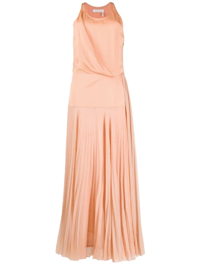 Chloé Draped Evening Dress In Pink