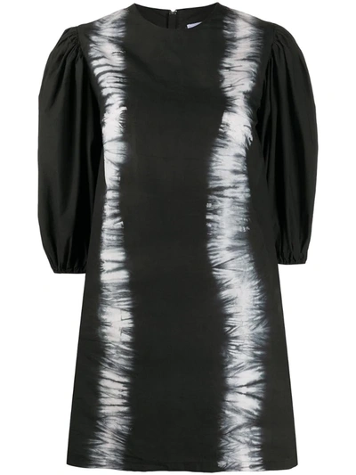 Msgm Tie-dye Mini Dress In Black