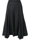Eudon Choi High Rise Cropped Trousers In Blue