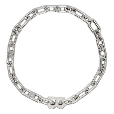 Balenciaga Logo Motif Chain Necklace In Metallic