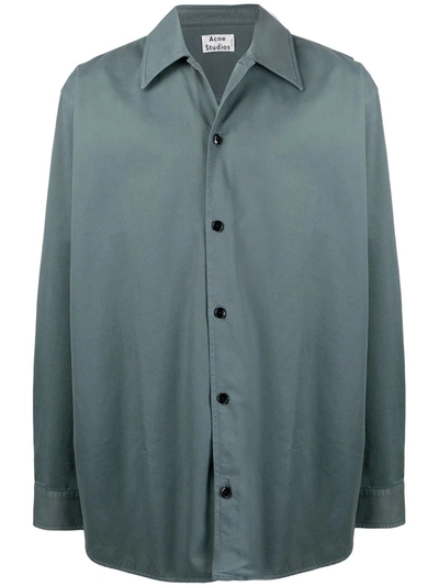 Studios Dusty Cotton Boxy-fit Green Shirt ModeSens Twill | Acne