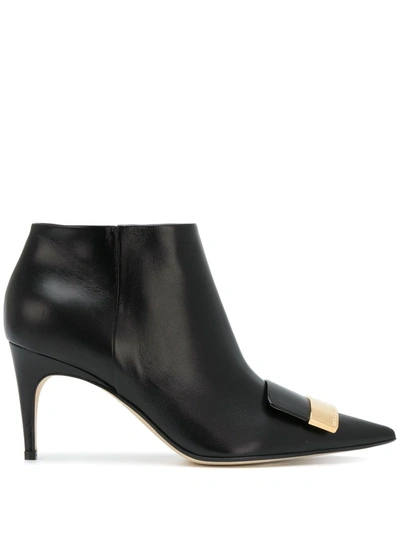 Sergio Rossi Sr1 Leather Ankle Boots In Black