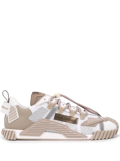 Dolce & Gabbana Portofino Sneakers In Calf Nappa In White