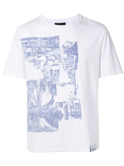 3.1 Phillip Lim Ss Postcard Print Perfect Tee In White