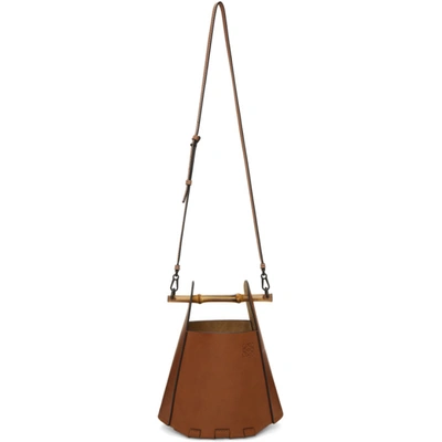 Loewe Bamboo Top Handle Leather Bucket Bag In Brown