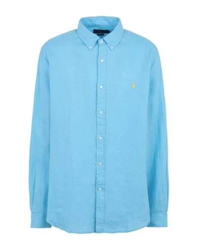 Polo Ralph Lauren Linen Shirt In Sky Blue