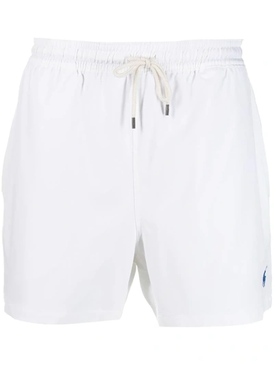 Polo Ralph Lauren Logo Drawstring Shorts In White